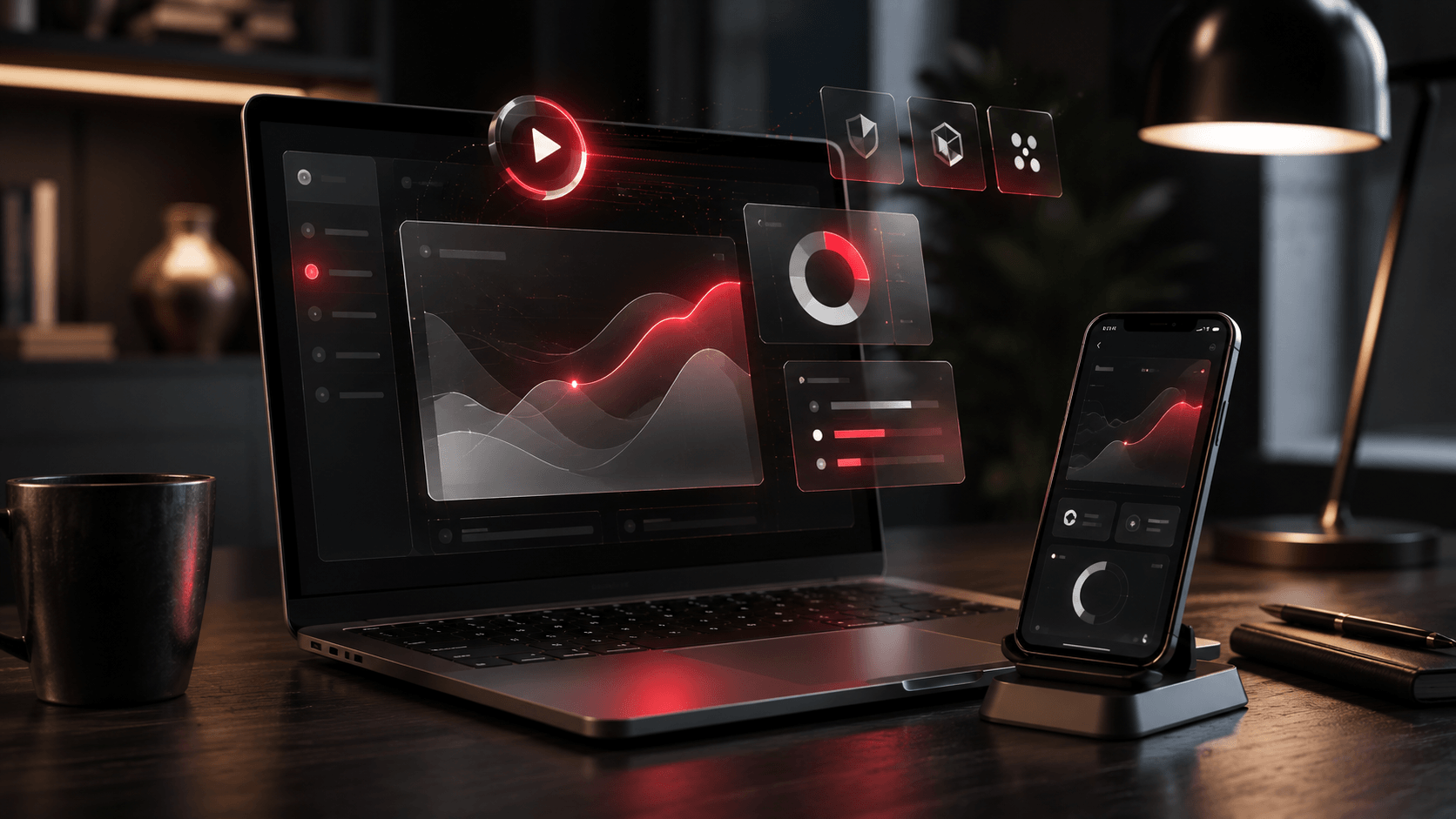 fintech product explainer charts play button by keystone media videos for asset and financial services