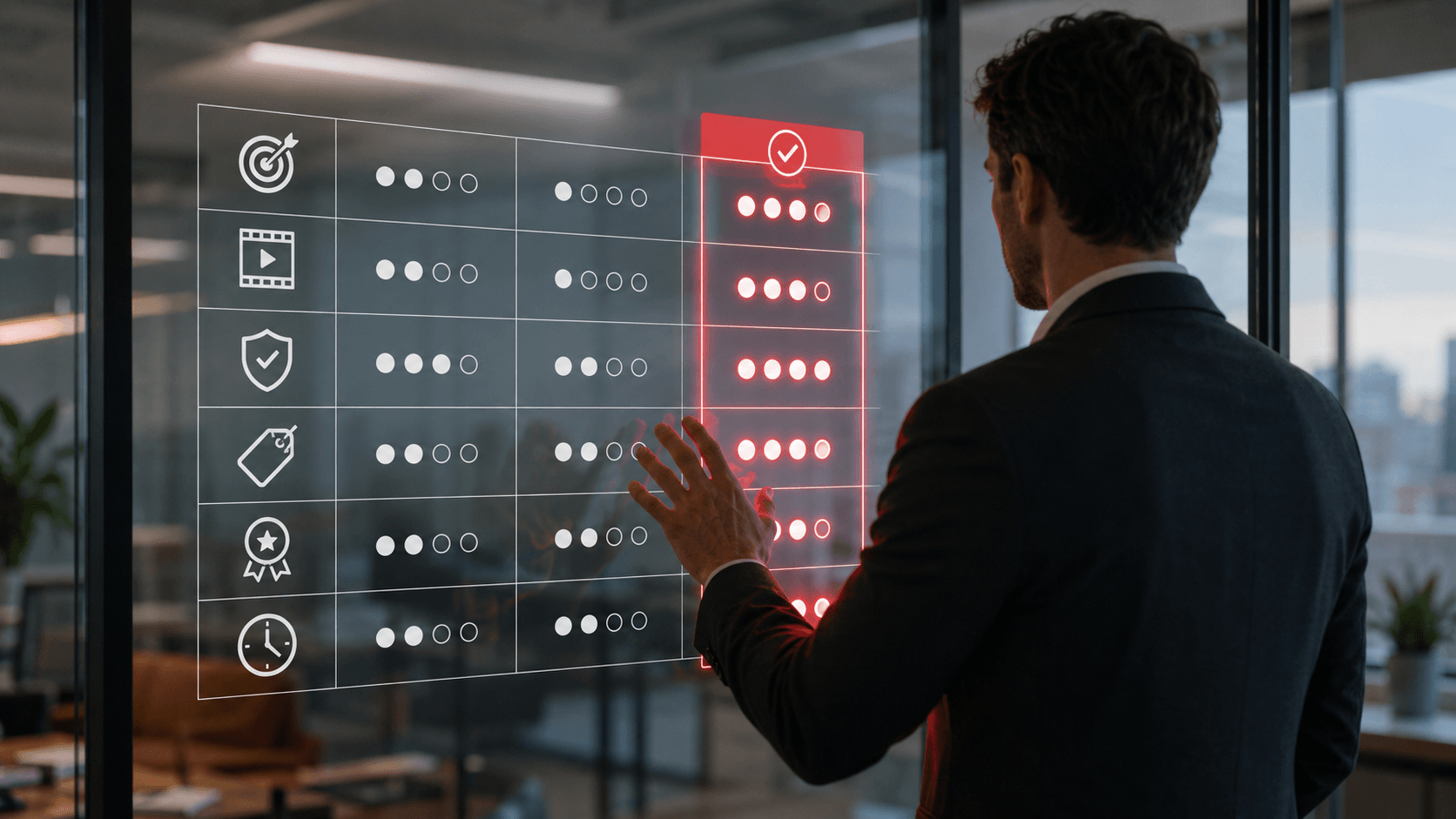 scorecard rating video production criteria by keystone media videos for asset and financial services